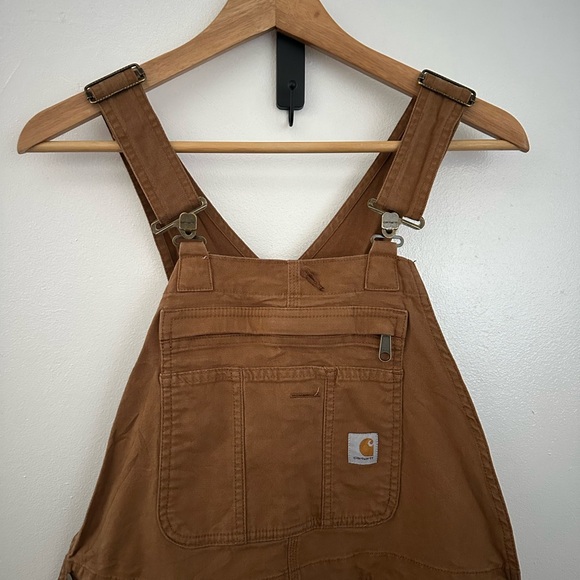 Carhartt Brown women Overalls sz 4-6 short - Picture 2 of 9